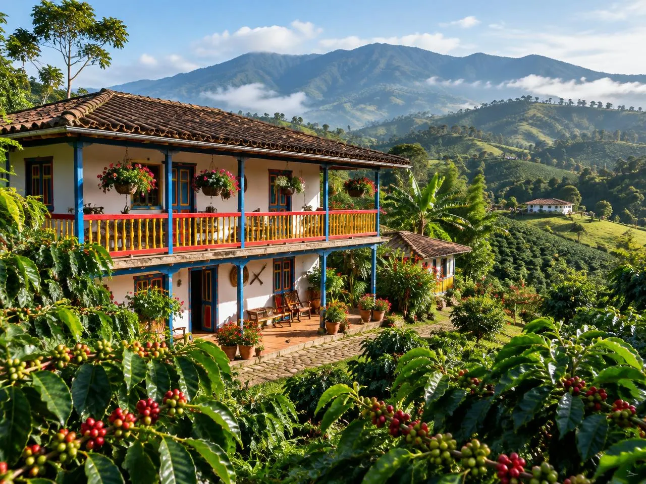 Fachada de Casa Cafetal entre cafetales